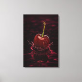 Dark Red Cherry Splash in Water Art Canvas Print キャンバスプリント (正面)