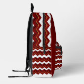Dark Red Chevron Backpack – Stylish & Chic プリントバックパック (左)