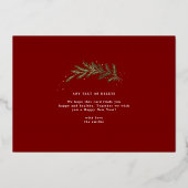 Dark red christmas pine wreath flat photo Gold 箔シーズンカード (裏面)