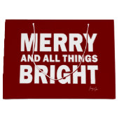 Dark Red Gift Bag | Merry & All Things Bright ラージペーパーバッグ (正面)