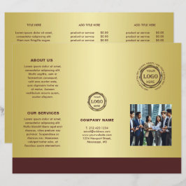 Dark-red gold design,Logo or Photo Brochures,
