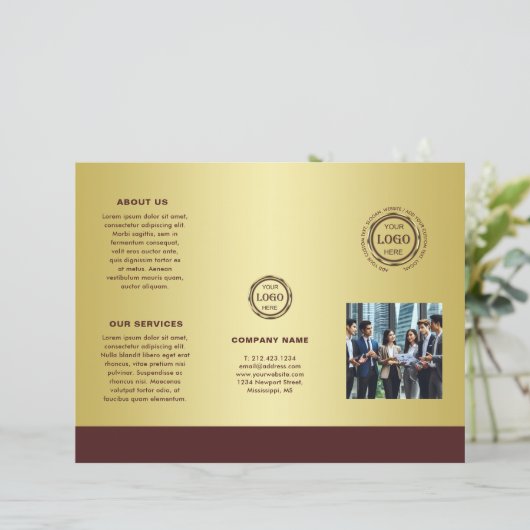 Dark-red gold design,Logo or Photo Brochures, (スタンド正面)