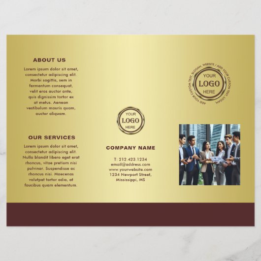 Dark-red gold design,Logo or Photo Brochures, (正面)