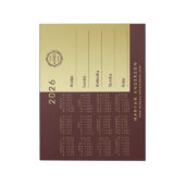Dark-red gold design,Logo or Photo calendar, ノートパッド (回転)