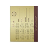 Dark-red gold design,Logo or Photo calendar, ノートパッド (回転)