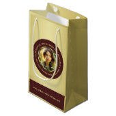 Dark-red gold design,Logo or Photo in gold circle, スモールペーパーバッグ (正面アングル)