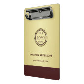 Dark-red gold design,Logo or Photo in gold circle, ミニクリップボード (アングル2)