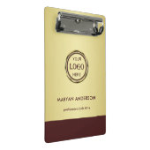 Dark-red gold design,Logo or Photo in gold circle, ミニクリップボード (アングル)