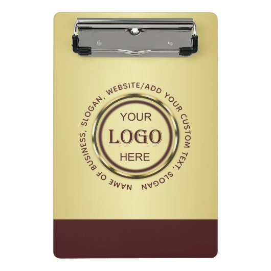 Dark-red gold design,Logo or Photo in gold circle, ミニクリップボード (正面)