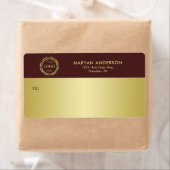 Dark-red gold design,Logo or Photo in gold circle, ラベル (インサイチュ)