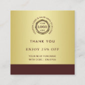 Dark-red gold design,Logo or Photo in gold circle, 割引カード (正面)