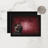 Dark Red Gothic AlternativeHalloween wedding ノートカード (正面/裏面インサイチュ)