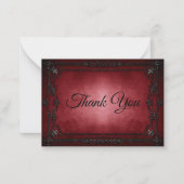 Dark Red Gothic AlternativeHalloween wedding ノートカード (正面)