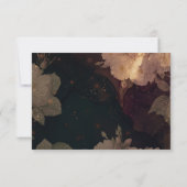 Dark Red Gothic Boho Floral Wedding 出欠カード (裏面)