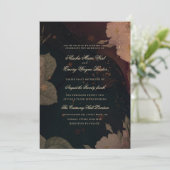 Dark Red Gothic Boho Floral Wedding 招待状 (スタンド正面)