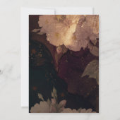 Dark Red Gothic Boho Floral Wedding 招待状 (裏面)