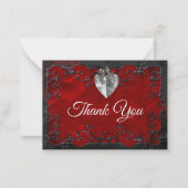 Dark Red Gothic Halloween wedding ノートカード (正面)