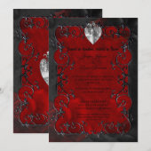 Dark red Gothic Halloween wedding Invitation 招待状 (正面/裏面)