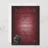 Dark Red Gothic Halloween wedding invitation 招待状 (正面)