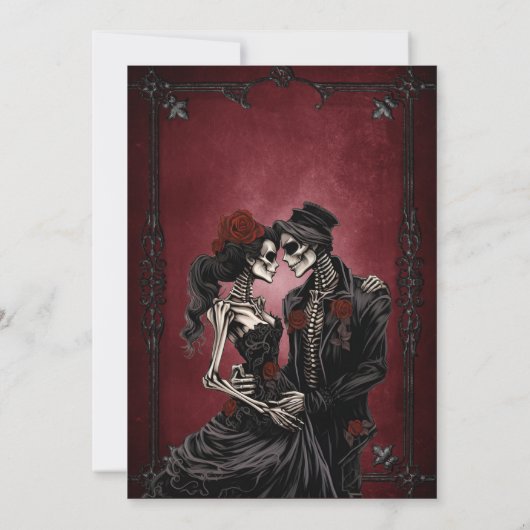 Dark Red Gothic Halloween wedding invitation 招待状 (裏面)