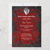 Dark red Gothic Halloween wedding Invitation 招待状 (正面)