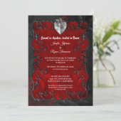 Dark red Gothic Halloween wedding Invitation 招待状 (スタンド正面)