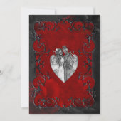 Dark red Gothic Halloween wedding Invitation 招待状 (裏面)