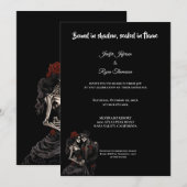 Dark Red Gothic Halloween wedding invitation 招待状 (正面/裏面)