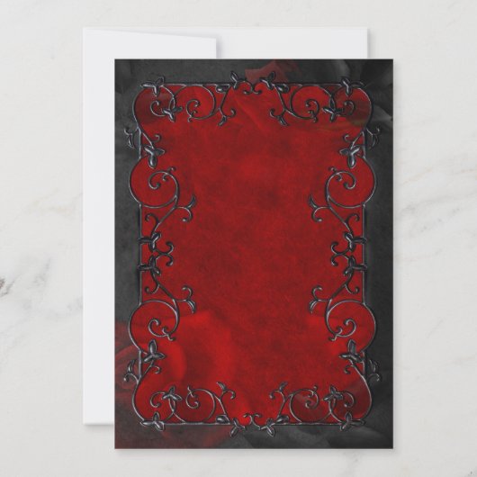 Dark red Gothic Halloween wedding Invitation 招待状 (裏面)