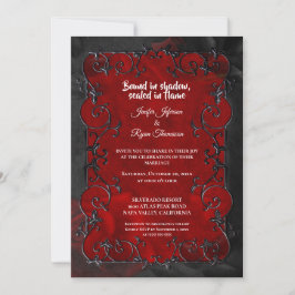 Dark red Gothic Halloween wedding Invitation 招待状