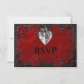 Dark red Gothic Halloween Wedding RSVP Card (裏面)