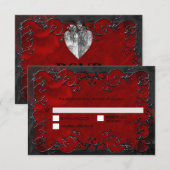 Dark red Gothic Halloween Wedding RSVP Card (正面/裏面)