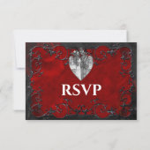Dark red Gothic Halloween Wedding RSVP Card (裏面)