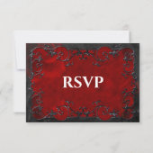 Dark red Gothic Halloween Wedding RSVP Card (裏面)