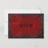 Dark red Gothic Halloween Wedding RSVP Card (裏面)