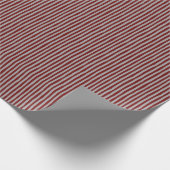Dark Red & Gray Wonky Stripes ラッピングペーパー (角)