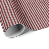 Dark Red & Gray Wonky Stripes ラッピングペーパー (ロールコーナー)