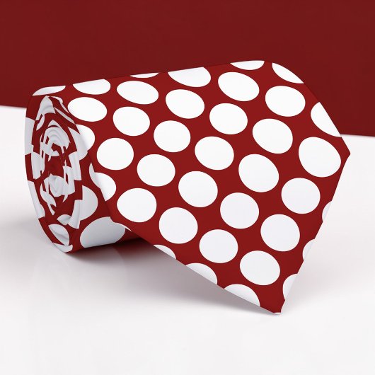 Dark Red Jumbo Polka Dots Custom Necktie ネクタイ