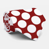 Dark Red Jumbo Polka Dots Custom Necktie ネクタイ (ロール)