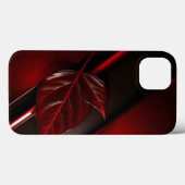 Dark Red Leaf Texture iPhone 13 Back Cover Case-Mate iPhoneケース (裏面 (横))