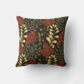 Dark red maple leaves floral pattern クッション (裏面)