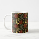 Dark red maple leaves floral pattern コーヒーマグカップ (左)