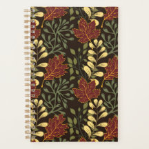 Dark red maple leaves floral pattern