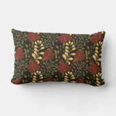 Dark red maple leaves floral pattern ランバークッション (裏面)