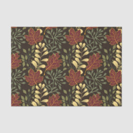 Dark red maple leaves floral pattern 薄葉紙