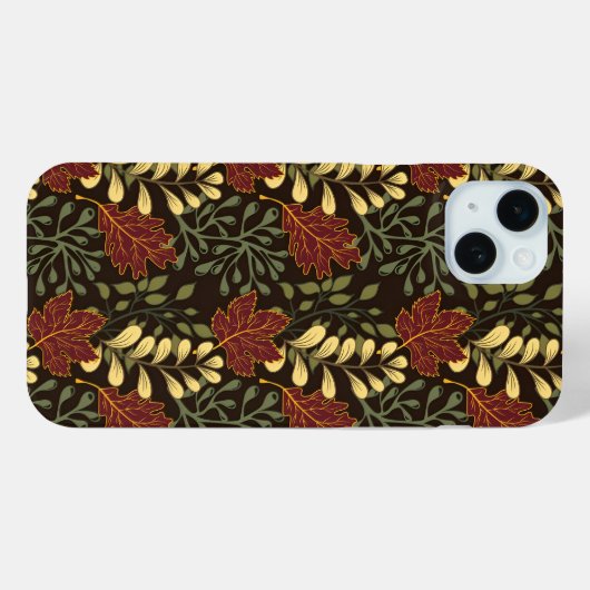 Dark red maple leaves floral pattern Case-Mate iPhoneケース (裏面 (横))
