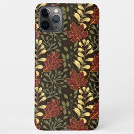 Dark red maple leaves floral pattern iPhone 11Pro maxケース