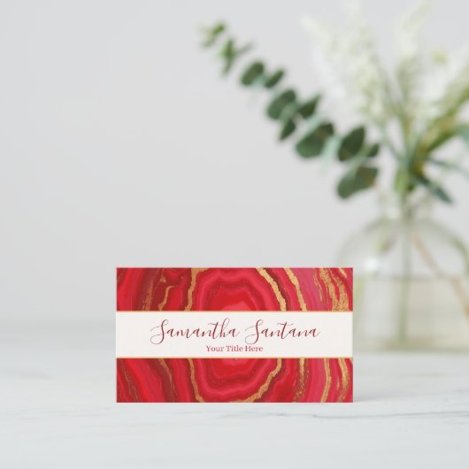 Dark Red Marble With Gold 名刺 (スタンド正面)