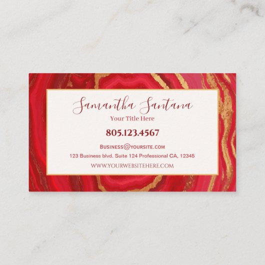 Dark Red Marble With Gold 名刺 (裏面)