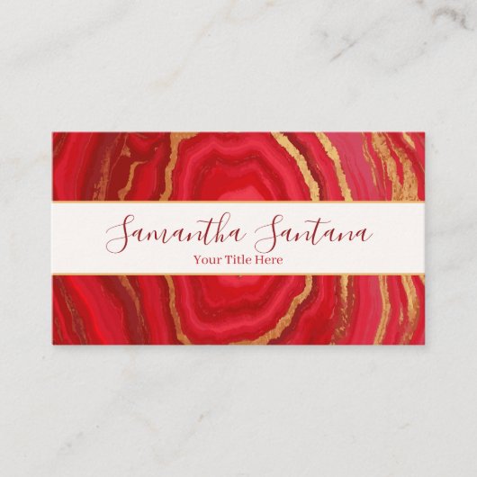 Dark Red Marble With Gold 名刺 (正面)